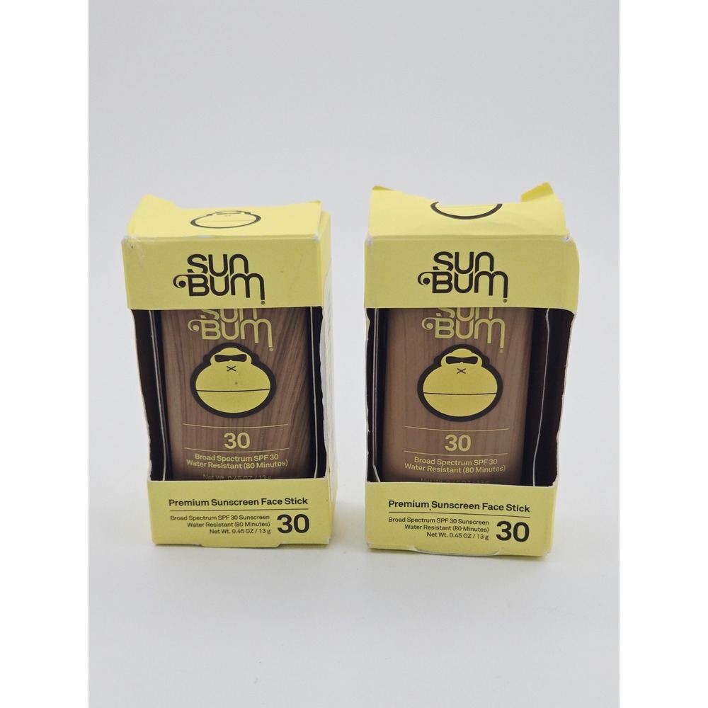 Sun Bum Premium Sunscreen Face Stick SPF 30 0.45oz Lot of 2 Exp 01/2029
